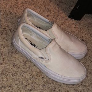 White Slip On Vans